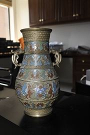  Cloisonne brass vase.