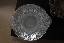 Sterling overlay glass platter.