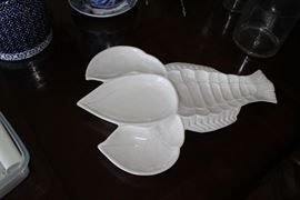 Ceramic lobster tray.