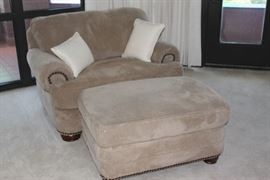 Oversize chair with ottoman.