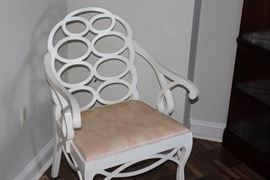 Oval back pattern chair.