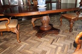 Pedestal base table.