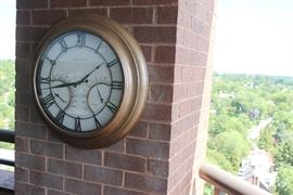 Clock with barometer and humity meter.