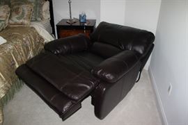 Leather reclining chair electric powered.