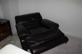 Leather reclining chair electric powered.