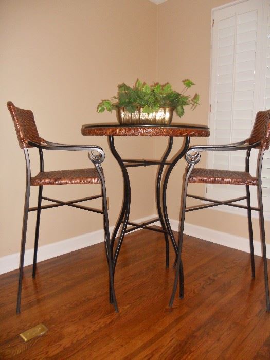 2 Chair and glass top bistro set