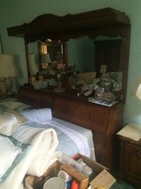 King headboard with mirror and canopy