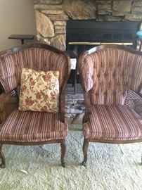 Vintage arm chairs w/new upholstery