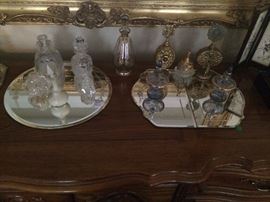 Misc. vanity trays & perfume bottles