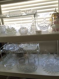 Cut glass serving pieces