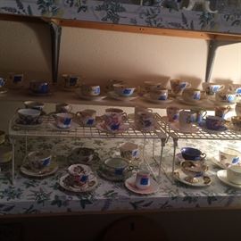 lots of teacup sets, vintage, from England, Shelley and more