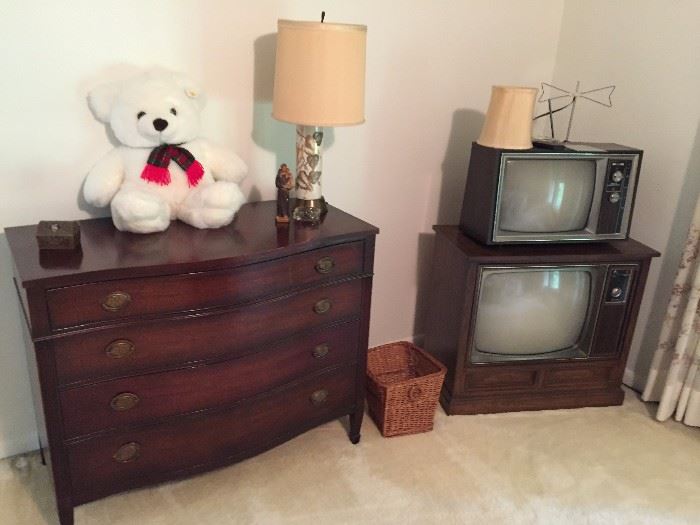 vintage dresser and tv