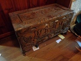 Vintage Hand-Carved Chest.