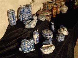 Blue cobalt oriental designed pieces.