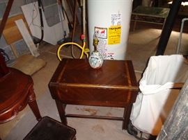 Small drop leaf hardwood table.