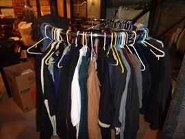 More clothes, Jackets , Coats , pants and shirts.
