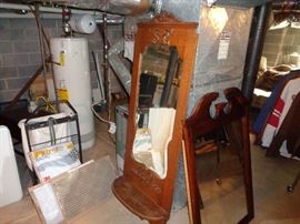 Nice full length dressing mirror, wall mount.