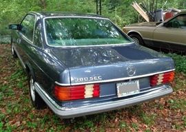 Rear view of 1983 Mercedes.