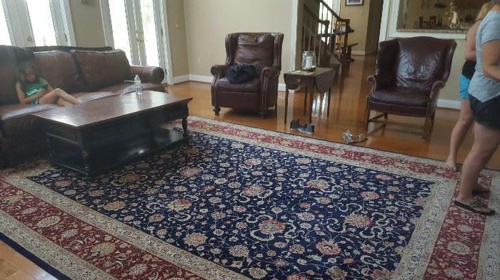 Room rug, wool blend, excellent condition, reds, creams, blues, 166" x 118" $1100.00
