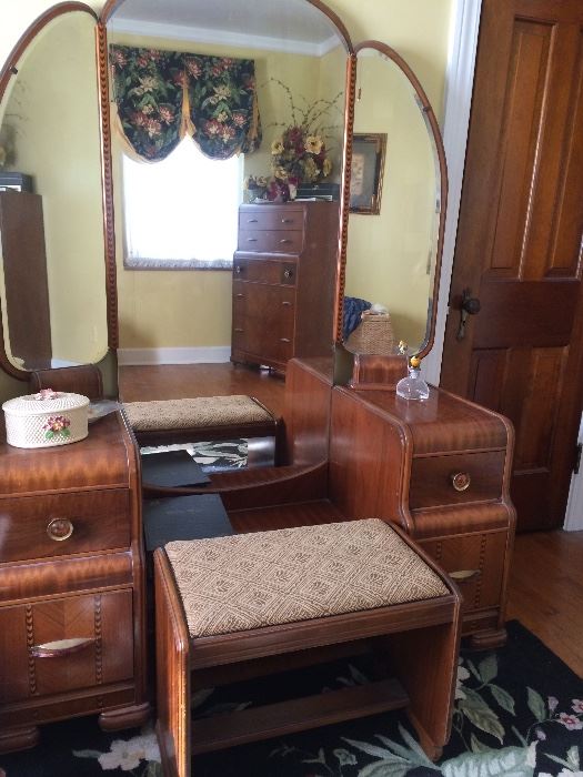 Deco Vanity w/ Original bench Waterfall style