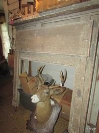 There are 3 very old deer heads...perfect for the haunted house!