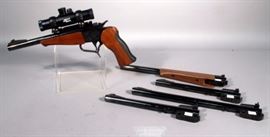 Thompson Center Arms Old Model, .22 LR Match, SN# 27211, Tasco Pro Point Scope, 4 Changeable Barrels .357 Mag, .44 Mag, .223 Rem, 7-30 Waters Super 14