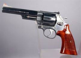 Smith & Wesson Model 629, .44 Magnum Revolver, SN# BCA3087 M629-2, Stainless, Wood Grips, 5" Barrel,