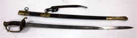 U.S. Model 1850 Foot Officer's Sword with Scabbard