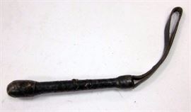 Vintage Leather Stacked Black Jack Billy Club Police Jail Guard Slap Jack Night Stick, 8" Plus Strap