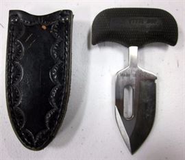 Cold Steel Boot Knife With Tooled Leather Holder