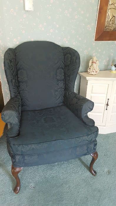 Blue wingback chair - $60