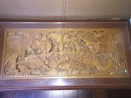 Top of hand carved coffee table