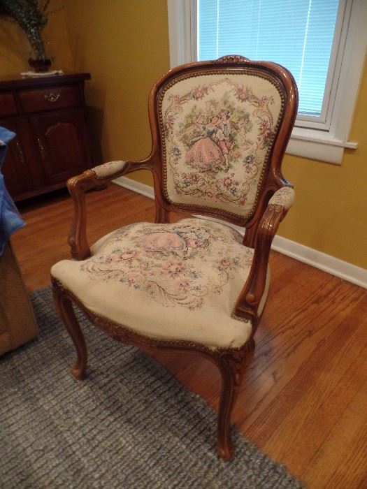 one of a pair of french chairs