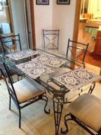 Glass Kitchen Table with Six Chairs.