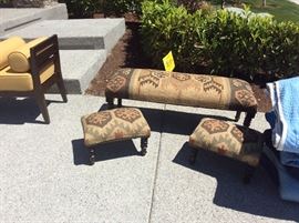 Ikat benches, stools