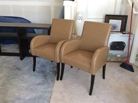 Leather guest chairs