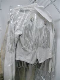 White leather ladies western jacket with matching skirt