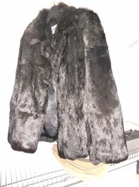 Black rabbit fur jacket Size L