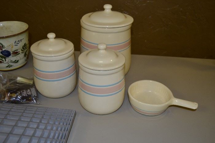 McCoy canister set and soup bowl.