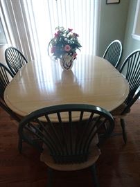 Kitchen Table with 6 chairs & one leaf 68"L X 48"W X 30"H - leaf measure 20" 
