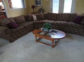 Vanguard Sectional Sofa - Left Section 61" X 38" X 34", Right Section 88"X 38" X 34", Middle Section - 21" across X 67" corner to corner 