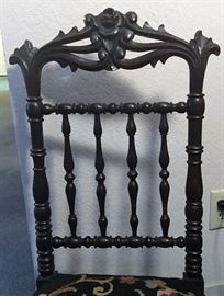 antique childs chair back