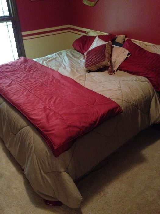 King size Sealy mattress set and nice linens