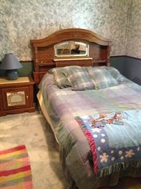 Matching lighted headboard and nightstand