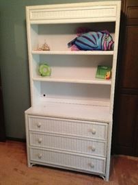 Wicker front dresser with hutch