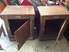 Matching reproduction mini fridge side tables!