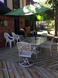 Several outdoor dining sets