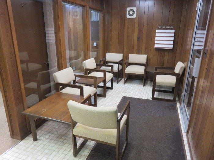 23 WAITING AREA CLIENT CHAIRS  TABLES
