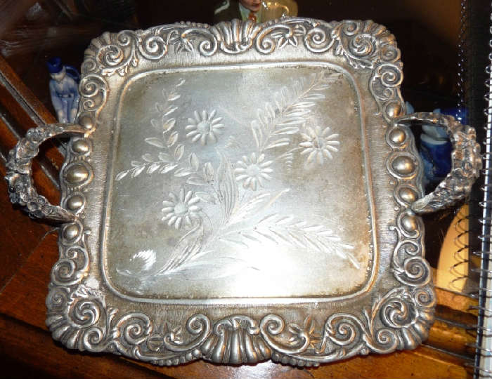 Victorian calling card tray
