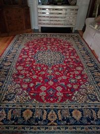 Yet another beautiful Persian rug, a Habibiyan Nain design, this hand woven, 100% wool beauty measures 8' x 11' 2''